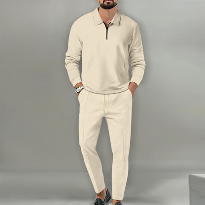 Men's sporty sweater with zipper and elegant slim-fit pants Skorter