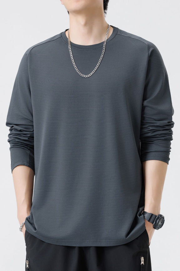 Herrtröja med långa ärmar och ventilerande mönster, Skorter