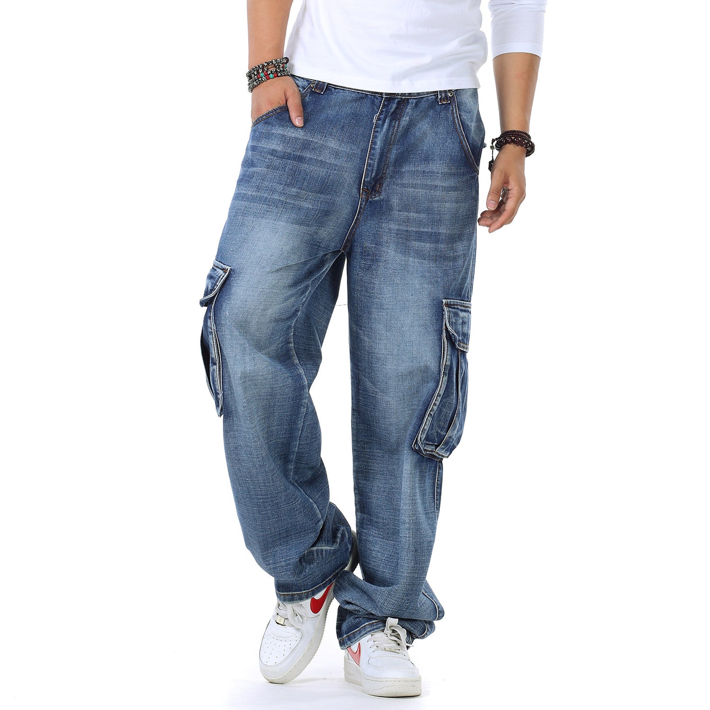 Men's Oversized Cargo Jeans Skorter