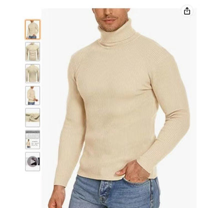 Men's Stand Collar Sweater made of Ribbed Knit Skorter