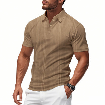 Men's stylish short-sleeve polo shirt with textured surface Skorter