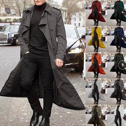 Men's elegant trench coat with double button placket Skorter