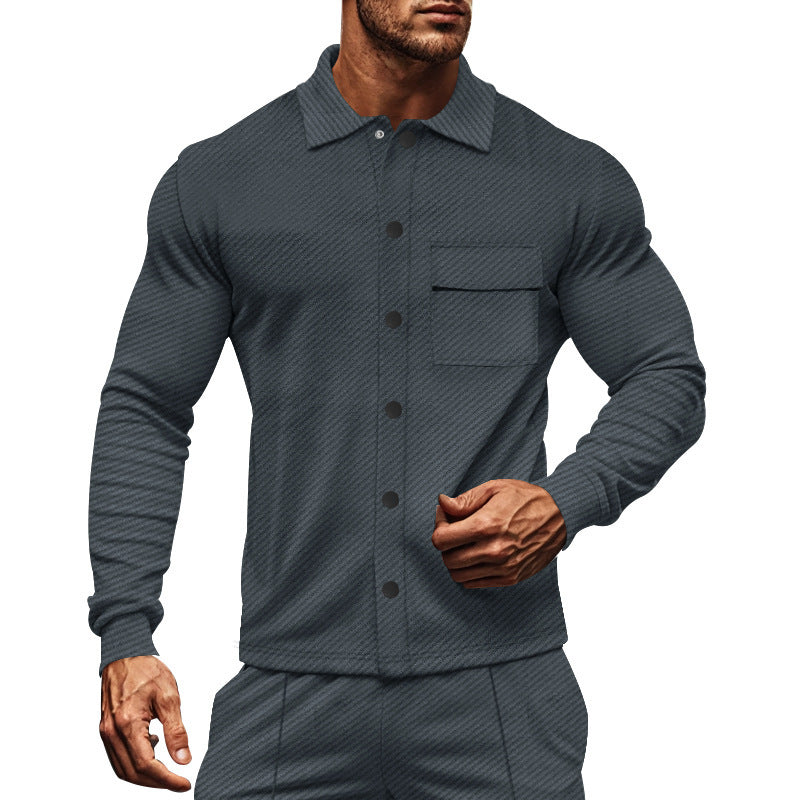 Men's men's jacket made of comfortable fabric with modern button details and chest pocket Skorter