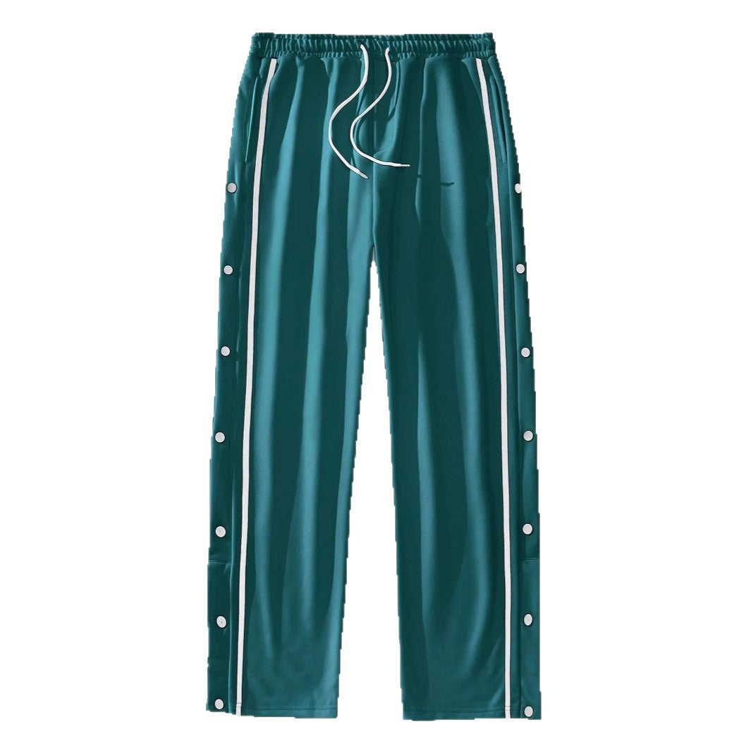 Men's sporty training pants with snap button details and elastic waistband Skorter