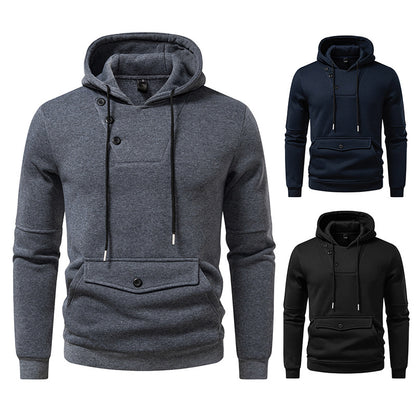 Men's Stylish Hoodies with Button Details Skorter
