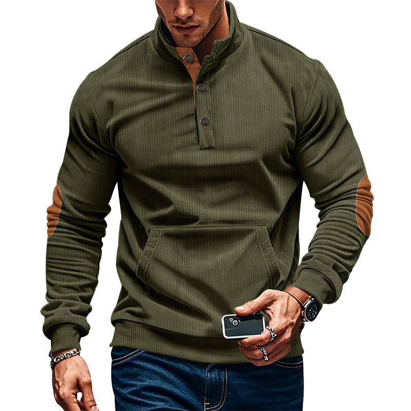 Men's stylish long-sleeve hooded shirt with modern structural design and elegant accents Skorter