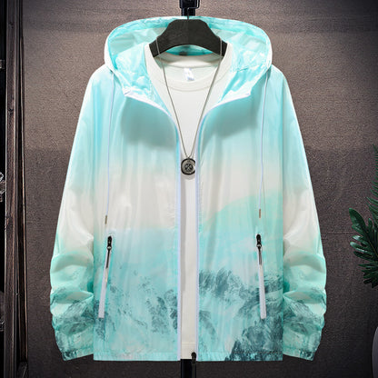 Men's wind and water-resistant lightweight jacket with adjustable hood and reflective details Skorter