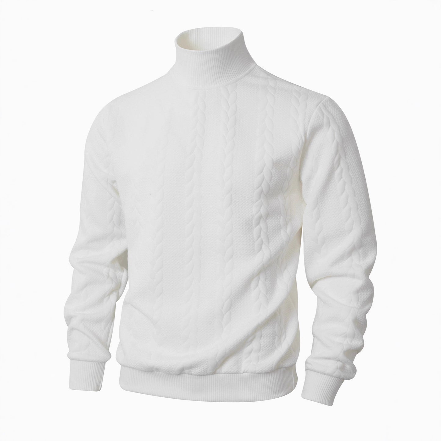 Men's stylish knitted sweater with stand-up collar and textured design Skorter