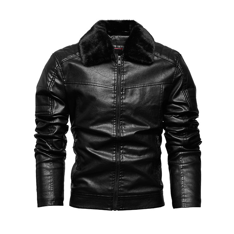 Men's Biker Jacket with Soft Lining and Side Zip Pockets Skorter