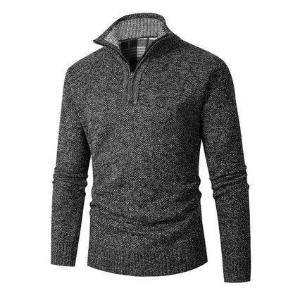 Men's sweater with high collar and practical zipper Skorter