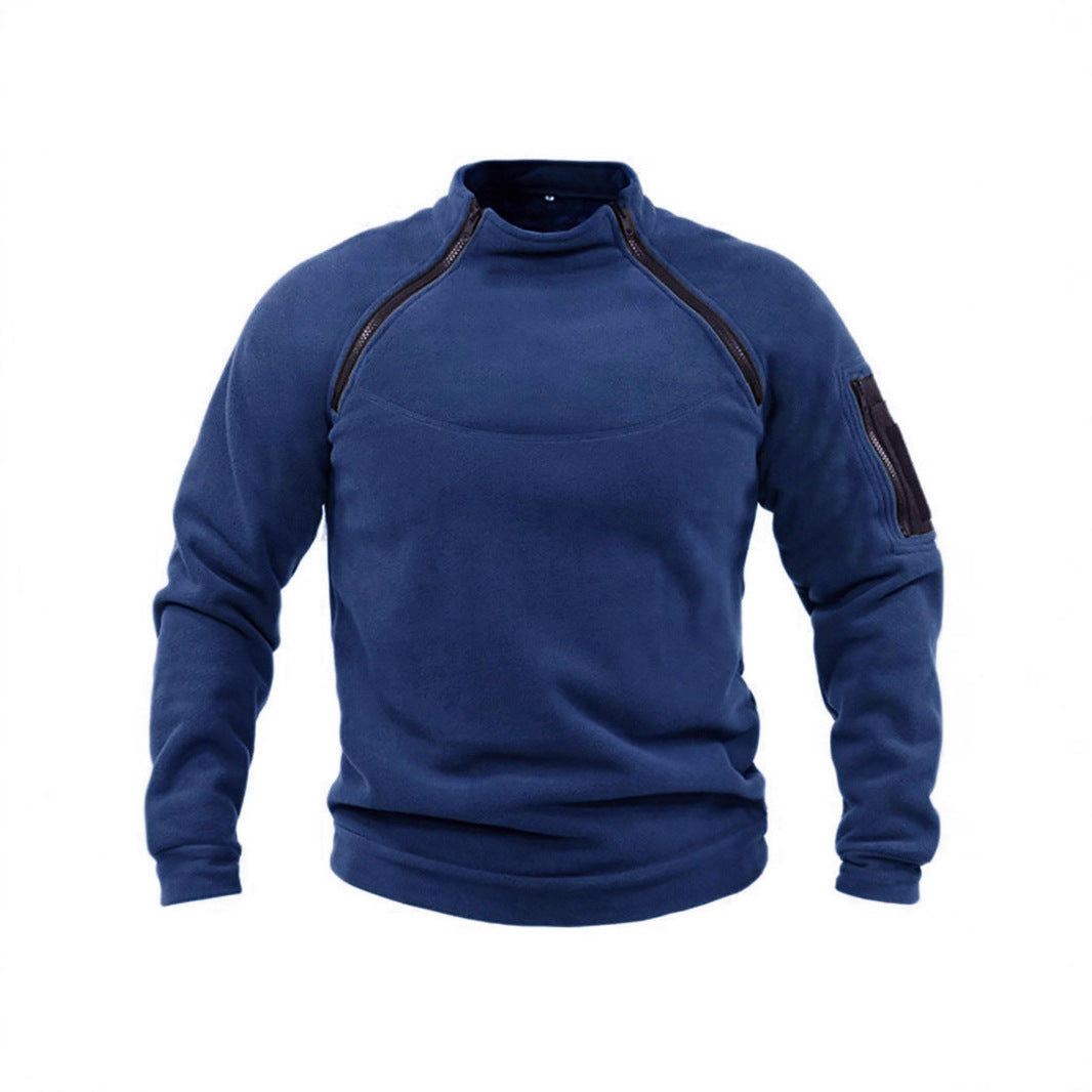 Men's thermal fleece pullover with high collar and practical pockets Skorter