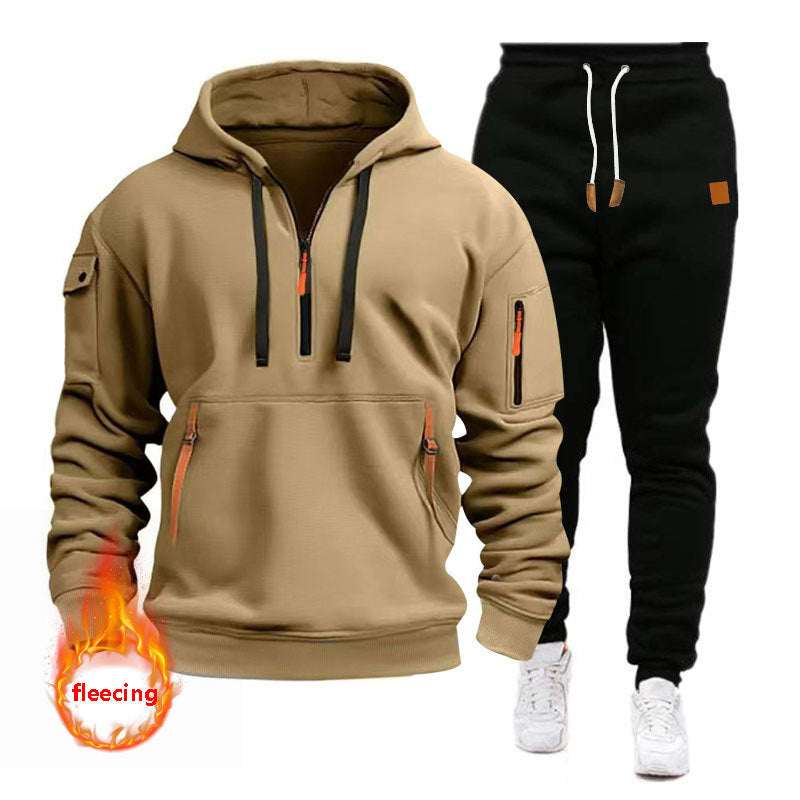 Men's Sports Hoodie Set with Functional Pockets and Breathable Properties Skorter