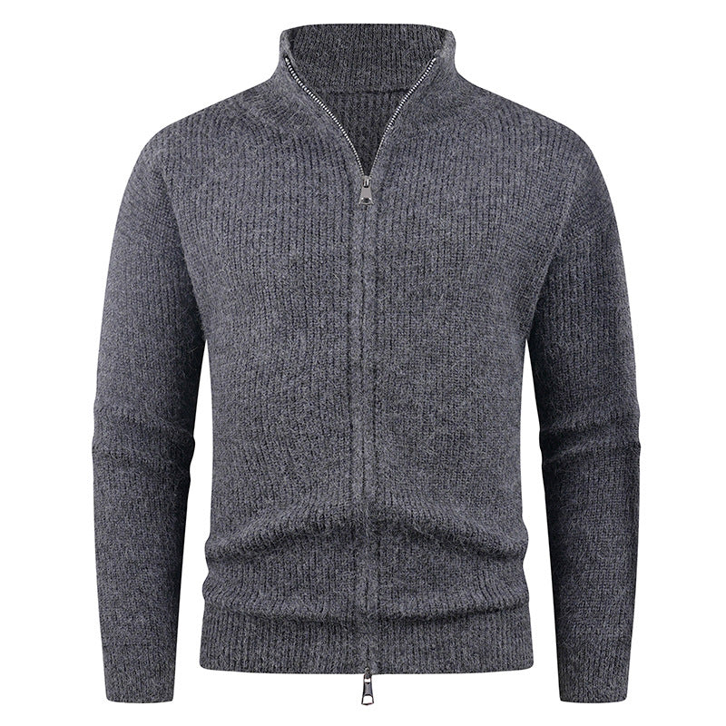 Men's sweater with high collar and decorative zipper Skorter