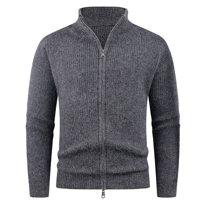 Men's sweater with high collar and decorative zipper Skorter
