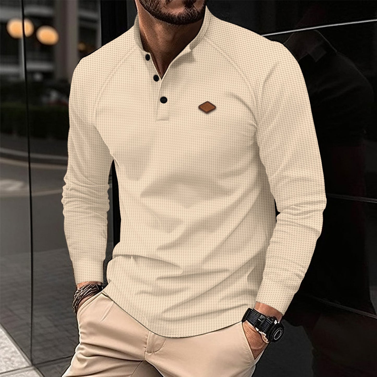 Men's long sleeve shirt with fashionable design and practical details Skorter