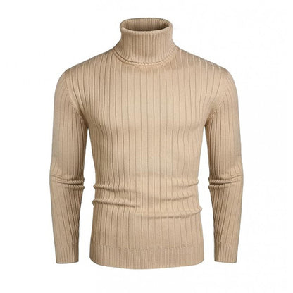 Men's stylish turtleneck sweater with fine ribbed pattern Skorter
