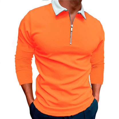 Men's sporty sweater with 1/4 zipper and contrasting collar Skorter