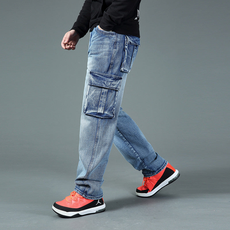 Men's cargo jeans with practical side and back pockets Skorter