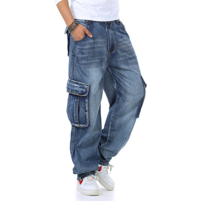 Men's Oversized Cargo Jeans Skorter
