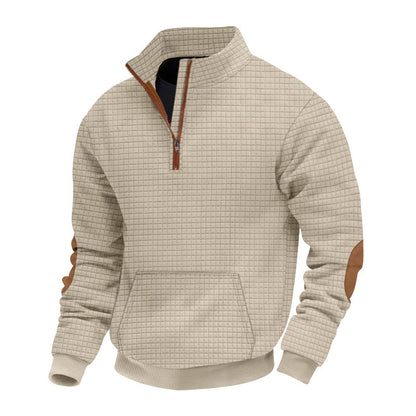 Men's stylish fleece pullover with stand-up collar and practical zipper Skorter