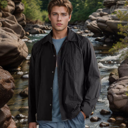 Men's versatile shirt blouse with patch pocket and stylish collar Skorter