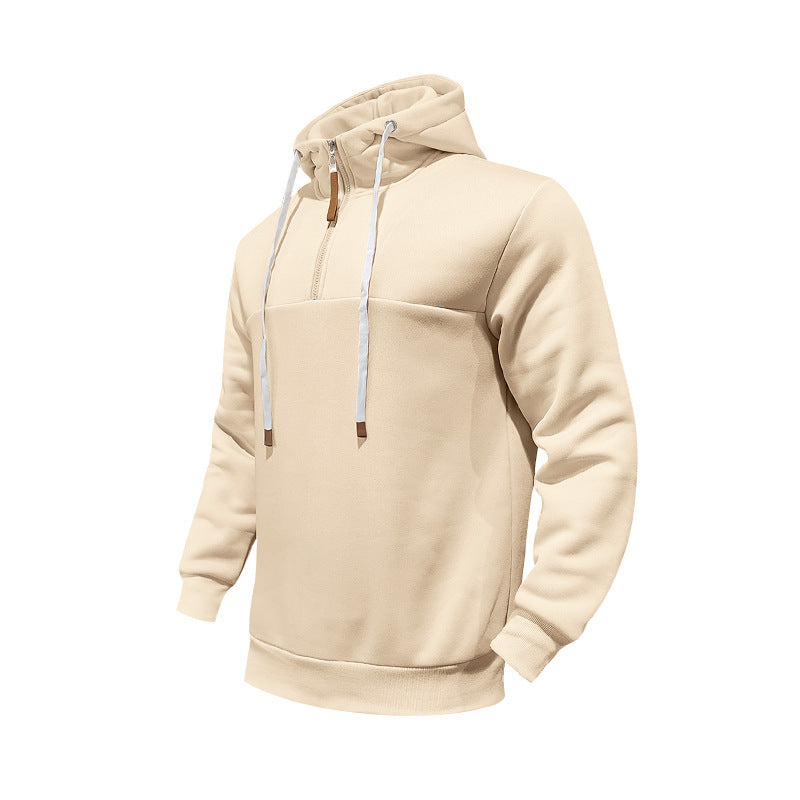 Men's sporty hoodie with half zipper and drawstring Skorter