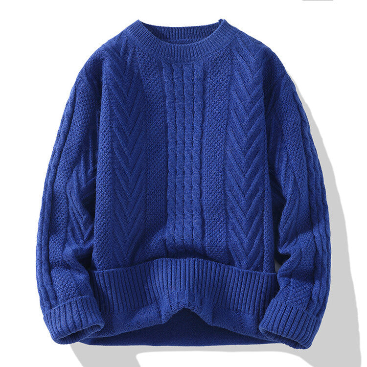 Men's chunky knit sweater with cable pattern and casual cut Skorter