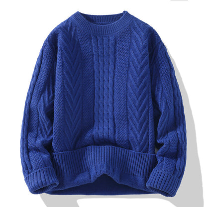 Men's chunky knit sweater with cable pattern and casual cut Skorter