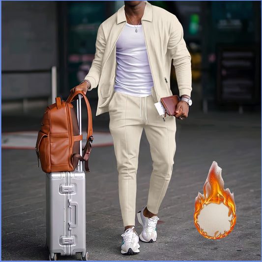 Men's sporty leisure suit with textured design and elastic waistband Skorter