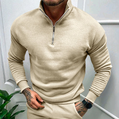 Men's sweater with short zipper and elastic cuffs Skorter