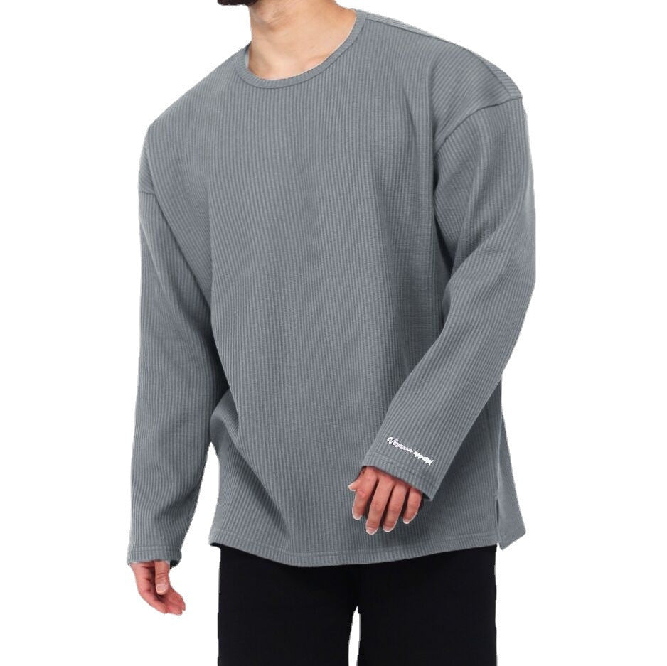 Men's long sleeve shirt with textured rib pattern and modern fit Skorter