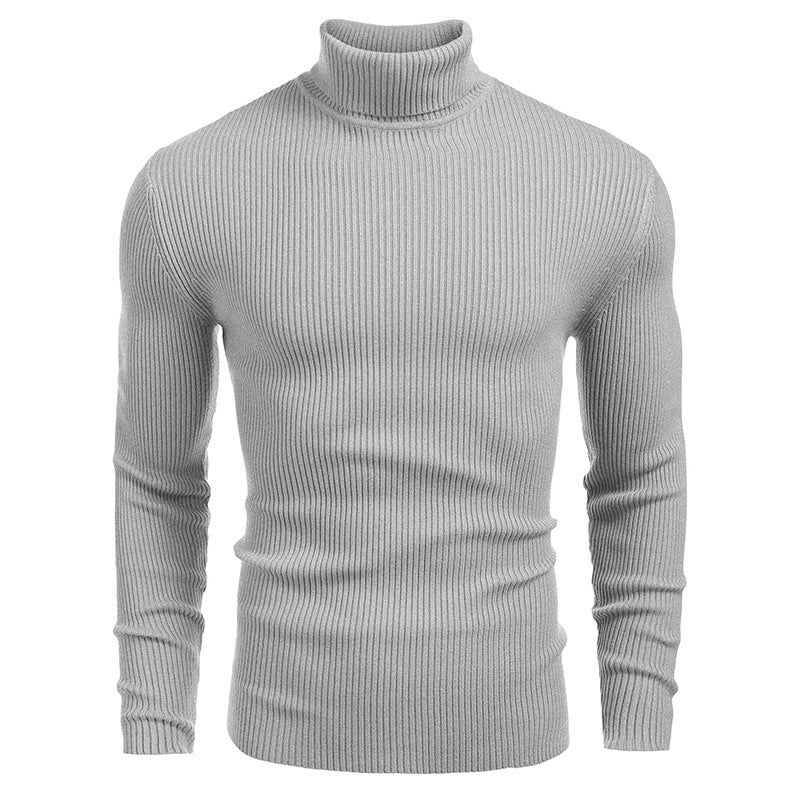 Men's turtleneck sweater made of fine rib knit Skorter
