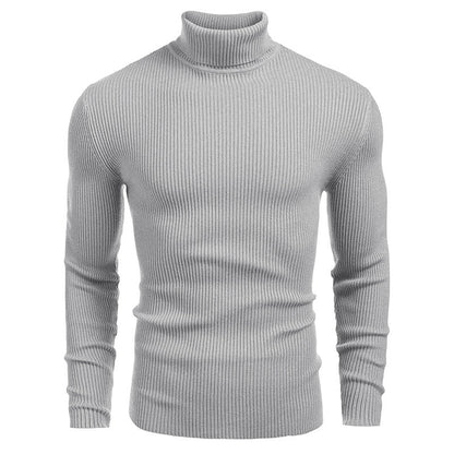 Men's turtleneck sweater made of fine rib knit Skorter