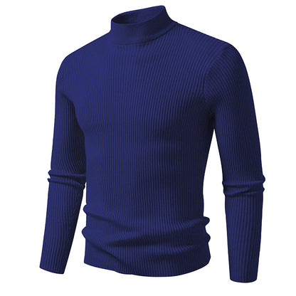 Men's turtleneck sweater made of high-quality stretch wool with ribbed texture Skorter