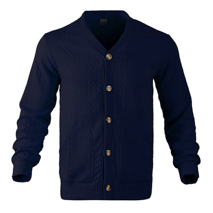 Men's cardigan with modern honeycomb pattern and practical pockets Skorter