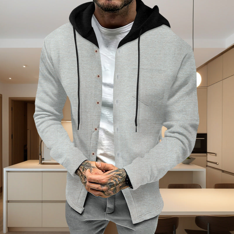 Men's stylish sweatshirt jacket with integrated hood and functional details Skorter