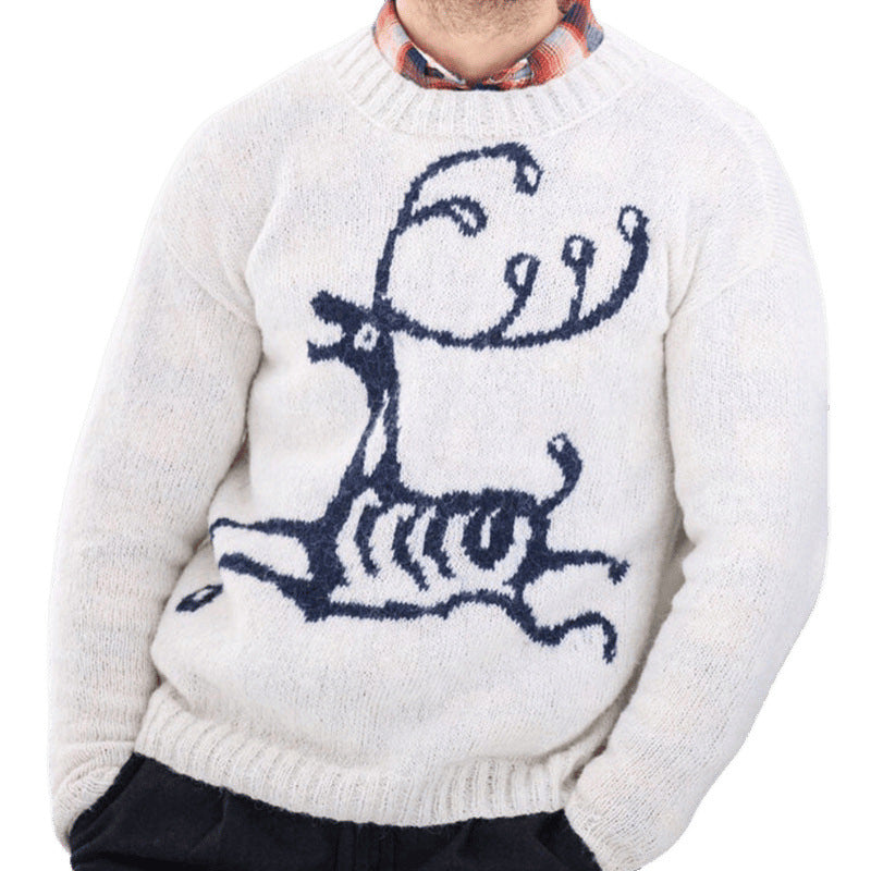 Men's sweater with festive reindeer motif and high-quality wool blend Skorter