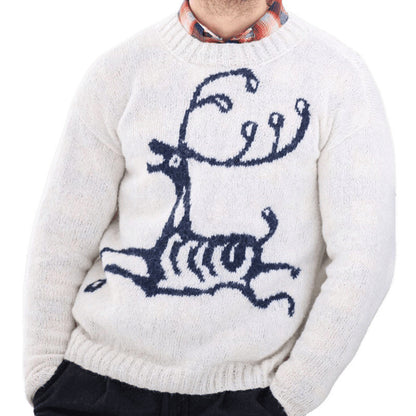 Men's sweater with festive reindeer motif and high-quality wool blend Skorter