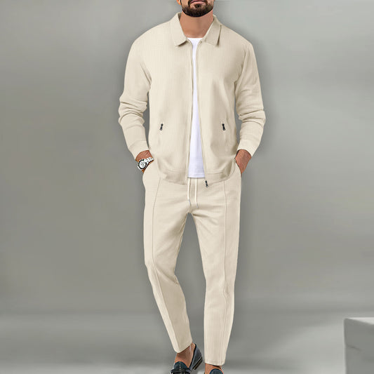 Men's stylish leisure suit made of breathable fabric with textured design Skorter