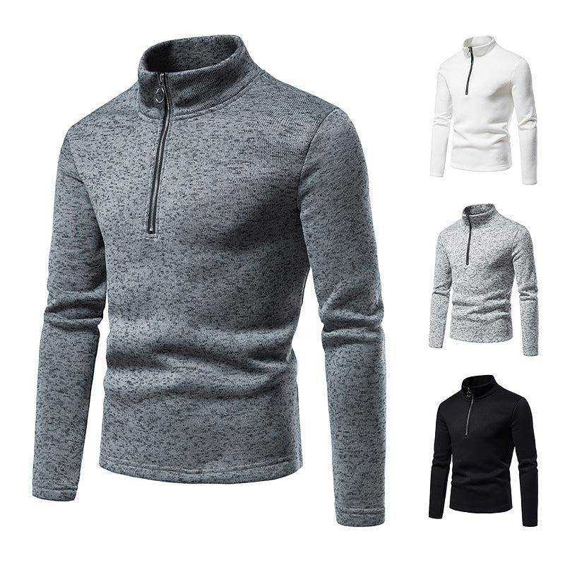 Men's sporty sweater with modern stand-up collar and practical zipper details Skorter