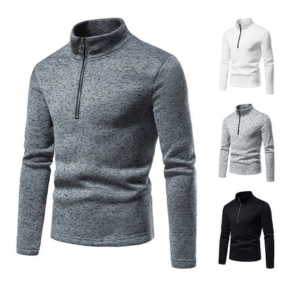 Men's sporty sweater with modern stand-up collar and practical zipper details Skorter