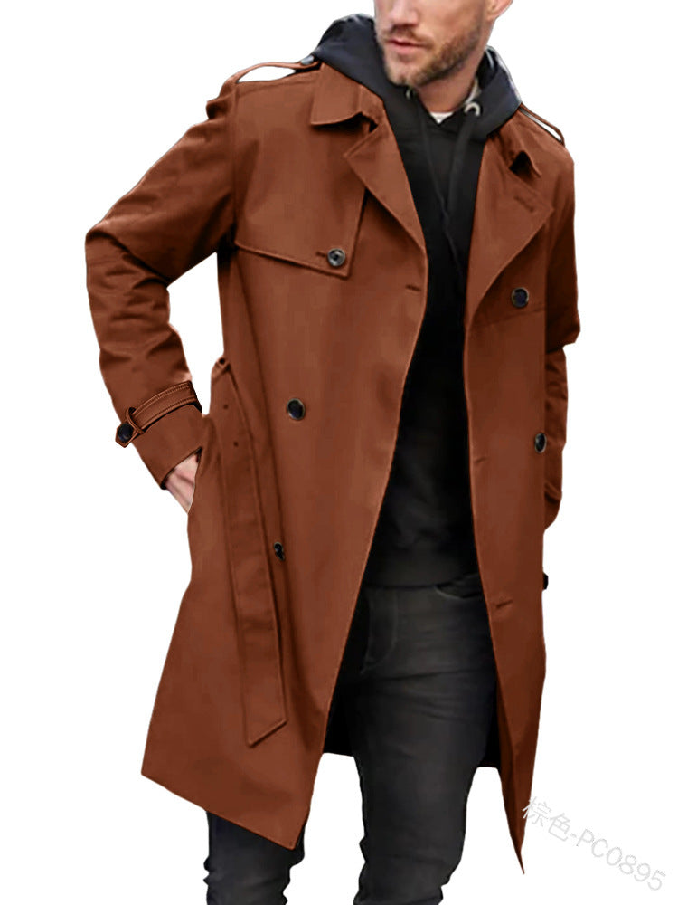 Men's stylish trench coat with practical side pockets and removable inner lining Skorter