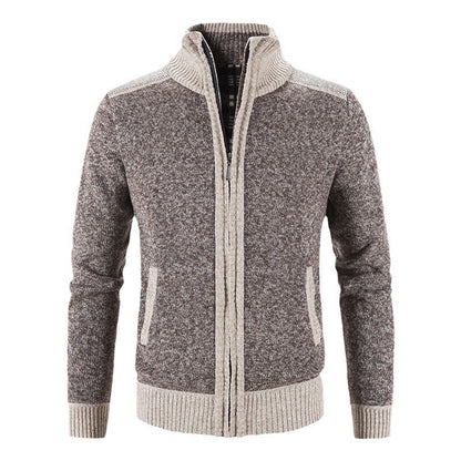 Herrkardigan med trendig dragkedja och hög krage Skorter