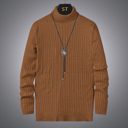 Men's turtleneck sweater with textured cable pattern Skorter