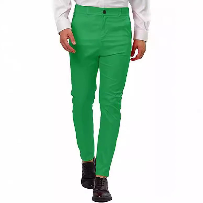 Men's Fashion Slim-Fit Chino Pants with Elastic Waistband and Innovative Design Skorter