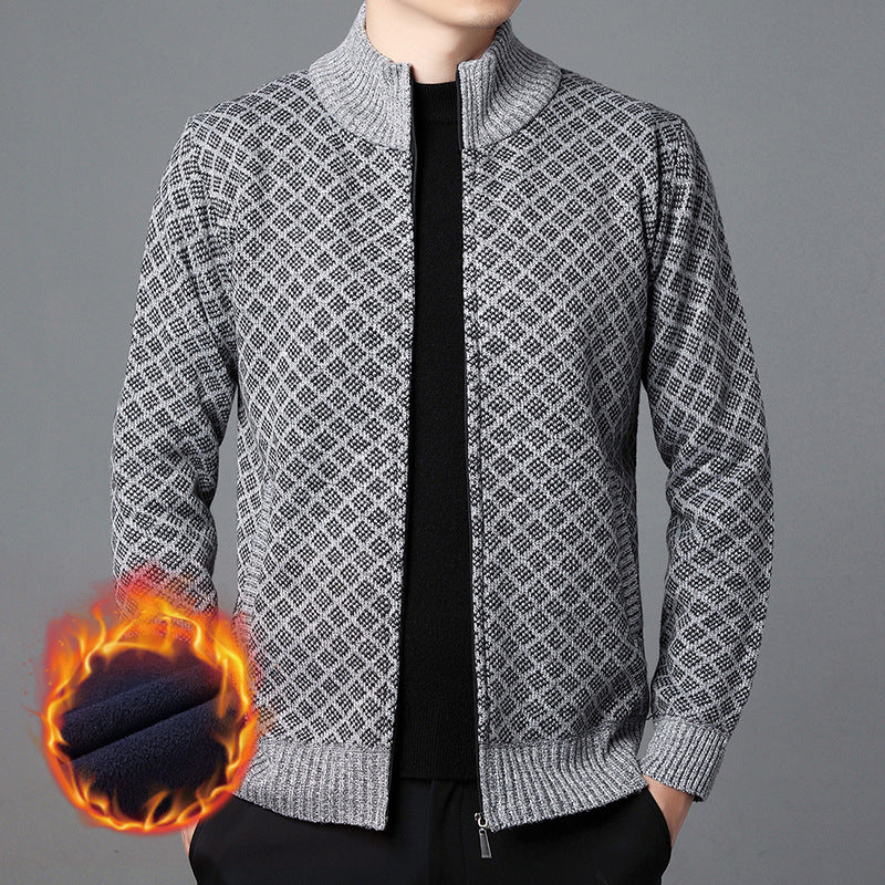 Herrkofta med hög krage och innovativt mönster Skorter