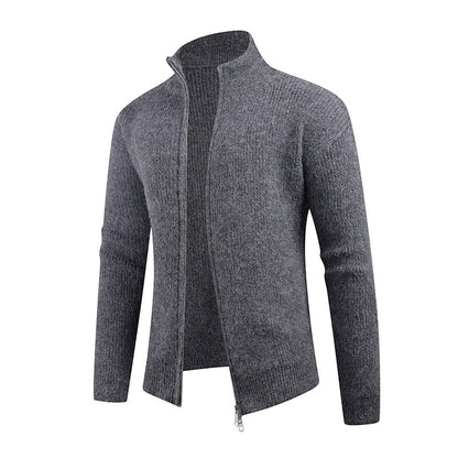 Men's sweater with high collar and decorative zipper Skorter