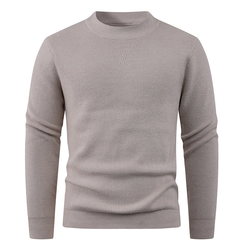 Men's Textured Crew Neck Sweater Skorter