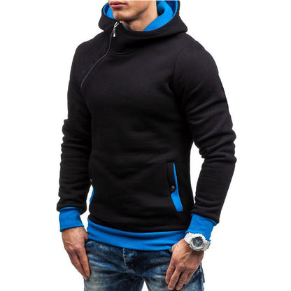 Men's stylish hoodie with side zipper and contrasting sleeves Skorter