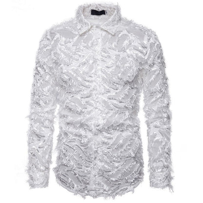 Men's Stylish Shirt with Textured Design Skorter